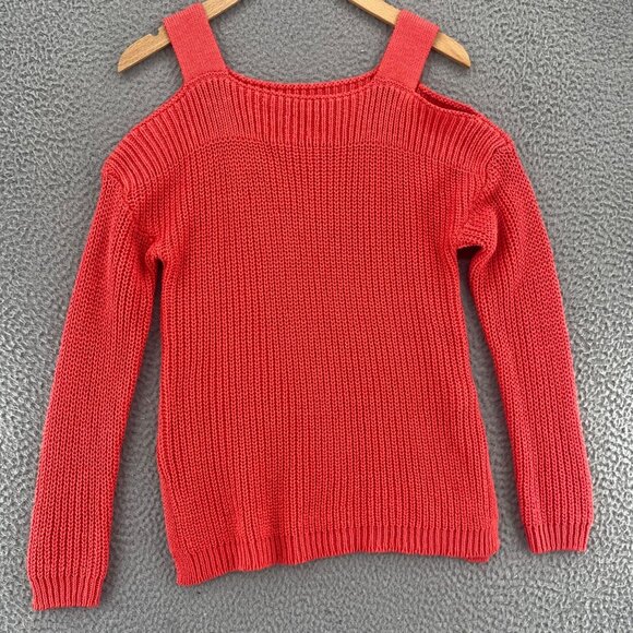 Soft Surroundings Sweater Womens Extra Small Free Day Orange Cold Shoulder Knit - Picture 1 of 9